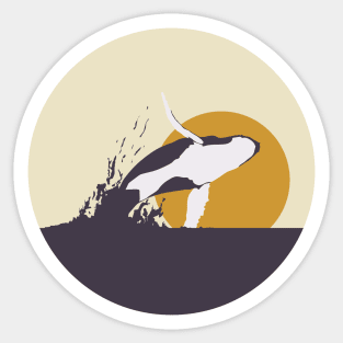 Humpback whale and sunset Sticker